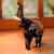 Artisan Crafted Wood Elephant Sculpture 'Happy Elephant'