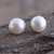 Fair Trade Silver and Cultured Pearl Stud Earrings 'White Pearl Light'