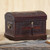 Womens Colonial Leather and Wood Jewelry Box 'Colonial Treasure'
