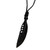 Hand Carved Horn Necklace on Leather Cords 'Crow Feather Totem'
