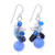 Handmade Agate and Aquamarine Beaded Earrings 'Azure Love'