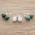 Handmade Sterling Silver Jade Stud Earrings Set of 3 'Maya Moons'