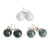 Handmade Sterling Silver Jade Stud Earrings Set of 3 'Maya Moons'