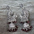 Sterling Silver and Garnet Chandelier Earrings from India 'Paisley Peacock'