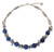 Beaded Quartz and Agate Necklace 'Blue Peonies'