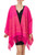 Unique Hot Pink Cotton Patterned Shawl Handwoven in Mexico 'Hot Pink  Zapotec Treasures'