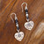 Handcrafted Silver Heart Earrings 'Tribal Hearts'