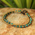 Serpentine and Brass Beaded Bracelet 'Dazzling Green Harmony'