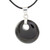Jade Pendant on Black Cotton Cord Necklace 'Black Maya Moon'