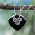 Indian Onyx and Sterling Silver Necklace Heart Jewelry 'Love Declared'