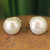 Bridal Pearl Button Earrings 'Cloud Serenade'