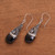 Hematite and Rainbow Moonstone Silver Earrings 'Bali Mystique'