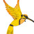 Hand Crafted Bird Wall Art Steel Sculpture from Mexico 'Little Yellow Hummingbird'