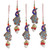 Handcrafted Hand Beaded Christmas Ornaments Set of 5 'Mughal Peacocks'