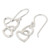 Women's Heart Shaped Sterling Silver Dangle Earrings 'Locked in Love'