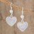 Lavender Jade Heart Shaped Sterling Silver Earrings 'Lilac Love Immemorial'