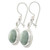 Hand Made Sterling Silver Dangle Jade Earrings 'Mixco Moon'