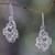 Hand Made Floral Sterling Silver and Amethyst Earrings 'Frangipani Arabesques'