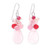 Handcrafted Thai Quartz Cluster Earrings 'Pink Rose'