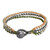 Hill Tribe Jewelry Bracelet in Peach Gray and Green 'Pastel Siam Melody'