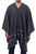 Warm Men's Alpaca Blend Poncho with V-neck from Peru 'Gray Nazca'