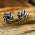 Artisan Crafted Silver Stud Earrings 'Double Love Knot'