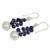 Handmade Cultured Pearl and Lapis Lazuli Cluster Earrings 'Blue Sonata'