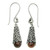 Sterling Silver and Brown Cultured Pearl Dangle Earrings 'Brown Arabesque Dewdrop'