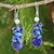 Hand Knotted Pearl and Lapis Lazuli Thai Earrings 'Exquisite Elegance'
