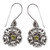 Handcrafted Balinese Peridot Flower Earrings 'Hibiscus'