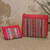 Cotton Blend Cosmetic Bags with Hill Tribe Applique pair 'Lisu Fire'
