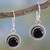 Fair Trade Sterling Silver and Onyx Earrings 'Universal'