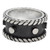 Modern Dark and Polished Taxco Silver Band Ring 'Domino'