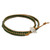 Handcrafted Thai Brown Leather Bracelet with Green Quartz 'Hill Tribe Forest'