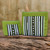 Fair Trade Lime Green Cotton Blend Makeup Bags pair 'Exotic Lisu in Lime Green'