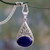 Indian Jali Style Silver Pendant Necklace with Lapis Lazuli 'Royal Grandeur'