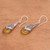 Balinese Sterling Silver and Yellow Chalcedony Earrings 'Puncak Jaya in Yellow'