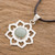 Handmade Green Jade and Silver Necklace with Cotton Cord 'Apple Blossom'