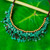Beaded Cord Necklace with Green Aventurine and Brass 'Garden Party'