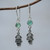 Artisan Crafted Sterling Silver and Opal Hook Earrings 'Inca Tumi'