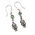 Artisan Crafted Sterling Silver and Opal Hook Earrings 'Inca Tumi'