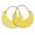 Artisan Crafted 22k Gold Plated Hoop Style Earrings 'Golden Crescent'