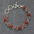 Natural Carnelian and Garnet Gemstone Link Bracelet 'Romantic Glow'