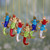 Christmas Ornaments of Colorful Sequin Lizards set of 6 'Holiday Cheers'