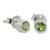 Peridot on Brushed Sterling Silver Stud Earrings 'Light'