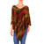 Brown Orange Handmade Cotton Blend Poncho 'Magical Dusk'