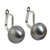 Handcrafted Gray Pearl Drop Earrings from Thai Artisan 'Shadowy Moon'