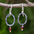 Garnet Dangle Earrings with Oxidized Silver and 24k Gold 'Forged in Passion'