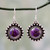 Purple Turquoise and Sterling Silver Earrings from India 'Purple Fire'
