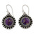Purple Turquoise and Sterling Silver Earrings from India 'Purple Fire'